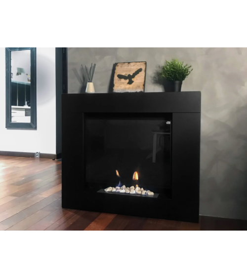 Bio-cheminée portail Asne noir mat 105 x 90cm